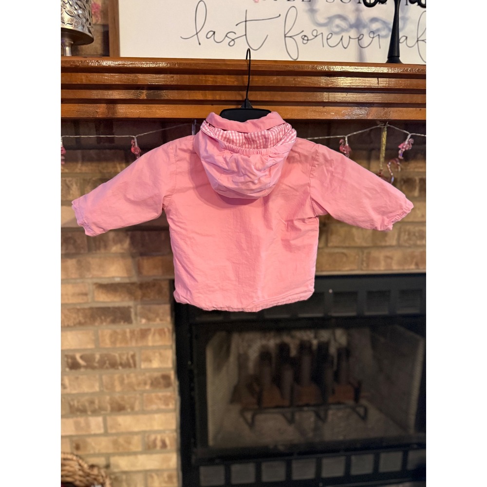 Baby Gap Pink Hooded Gingham Lined Jacket Girls 12-18 Months RN 54023 - Picture 6 of 6